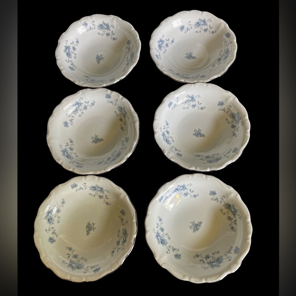 (6) Johann Haviland Blue Garland berry  bowls